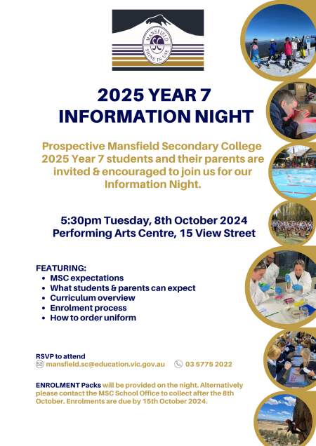 2025 Year 7 Information Night - October